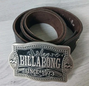 Billabong Fibbia per cintura in metallo cintura in pelle di mucca fredda Y2k vintage - Foto 1 di 20