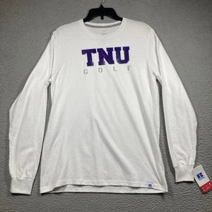 TNU Trevecca Nazarene University T Shirt Men's Medium White Golf Long Sleeve NEW - Picture 1 of 9