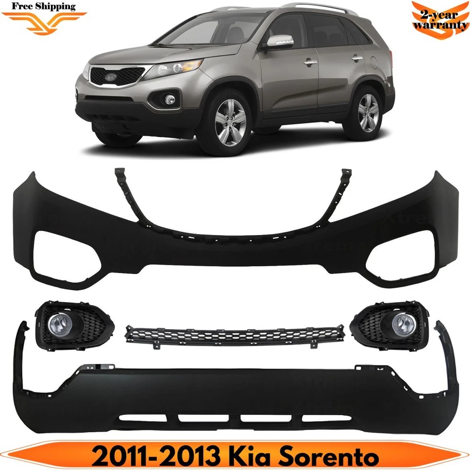 Front Bumper Cover Prime Plastic & Fog Lights Assembly For 2011-2013 Kia Sorento Foto 1 de 4