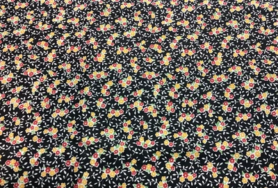 Tela de reproducción 1930 Todo menos el fregadero de cocina RJR amarillo rojo floral Foto 1 de 3