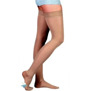 Juzo Basic Compression Hose, Thigh High with Silicone Border 4411AG (20-30 mmHg) - Picture 1 of 1