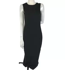 Veducci Dress Black Size 8 10 Bodycon Midi Sleeveless Ponte Stretch Party Casual - Picture 1 of 13