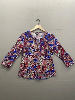 Camiseta Liz Claiborne Mujer Multicolor Paisley Manga Larga Cuello Redondo Talla M Foto 1 de 4