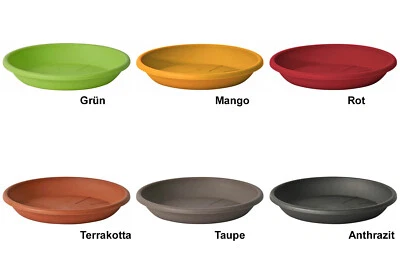 EURO3PLAST 6 Farben 20 Größen zur Wahl Untersetzer für Blumenkübel Garten Blumentopf Topf