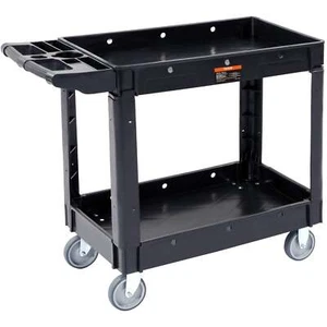 VEVOR Utility Service Cart, 2 Shelf 550LBS Heavy Duty Plastic Rolling Utility... - Picture 1 of 6