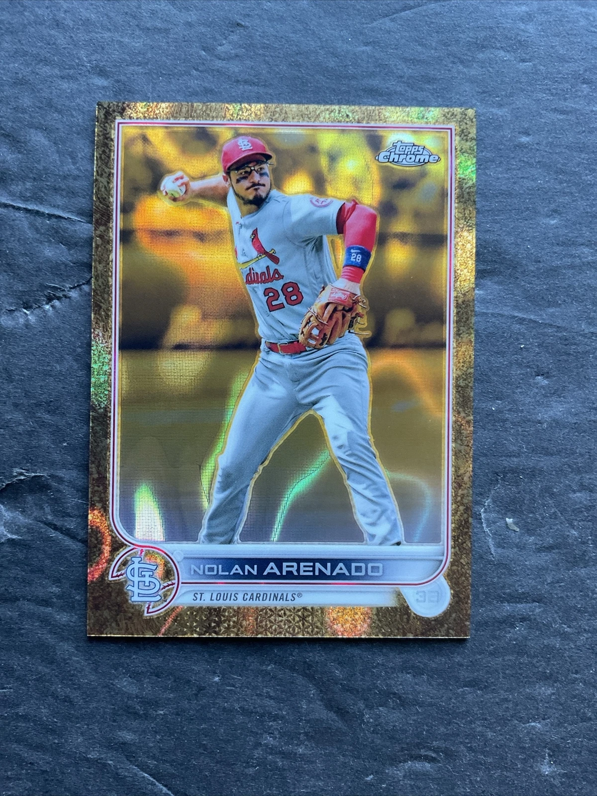 2022 Topps Chrome Gilded Nolan Arenado Lava Gold Etch /10 #96 Cardinals