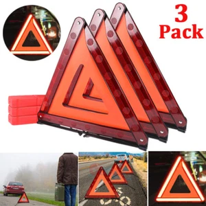 Warning DOT Approved Kit Triangle Emergency Reflective Sign Safety Roadside Road - Picture 1 of 13