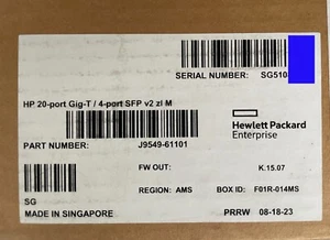 J9549A HPE 20-port Gig-T / 4-port SFP Module For 5406R & 5412R Switch, Invoice - Picture 1 of 2