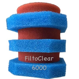KH Filterschwammset Filtoclear 6000 Filter 3x blau/ 3x rot passend für Oase - Bild 1 von 3