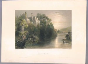 COLOURED ENGRAVING IRELAND Lismore Castle County of Waterford C1840 - Picture 1 of 1