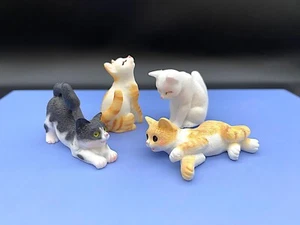 Miniature Cats. 1:12 Scale Miniatures. Kitten Figurine. Dollhouse Accessory - Picture 1 of 5