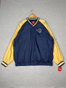 Los Angeles Rams Pullover Mens 2XL Blue St Louis Rams Side Zip Lined Windbreaker - Picture 1 of 15