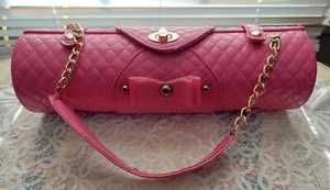 Wine Bottle I Embossed Purse Carry Bag Case BARBIE Pink QUILTED Awsome - Picture 1 of 8