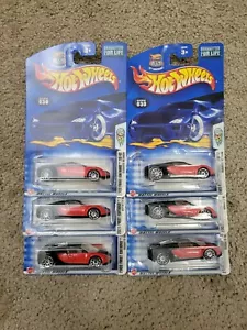 QTY:6 Hot Wheels 2003 No 030 First Edition Bugatti Veyron Black & Red - Picture 1 of 9