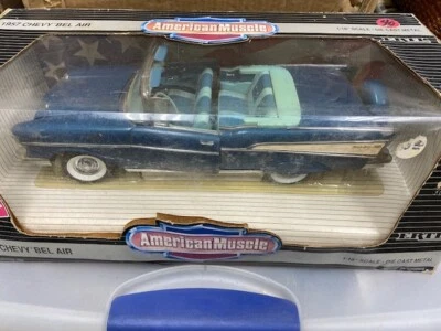 1957 Chevrolet Chevy Bel Air Convertible Car 1/18 American Muscle NIB In Box - Image 1 of 4
