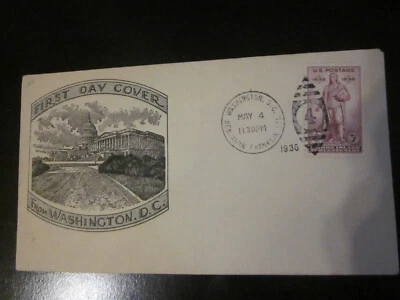 1936 RHODE ISLAND TERCENTARY FDC 777-WASHINGTON DC CACHET STAMPED CANCEL - Image 1 of 3