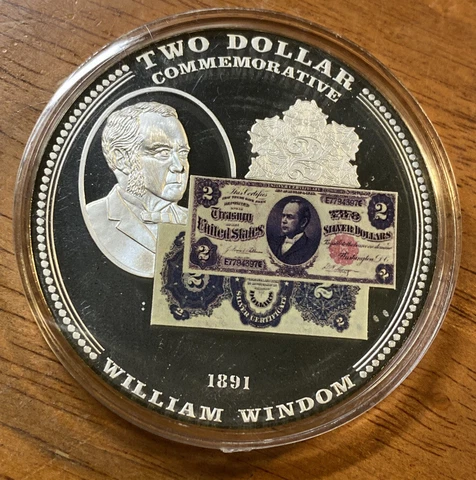 2010 William Window $2 Banknote USA Commemorative Proof Coin 2” Cover