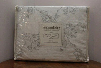 SOUTHERN LIVING BLYTHE FUNDA NÓRDICA MINI SET LINO ALGODÓN FLORAL TAMAÑO KING  Foto 1 de 2
