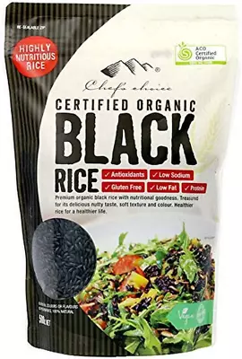 Chef's Choice Organic Black Rice 500 G Nutty Taste Soft Texture And A Striking C • 10.99$