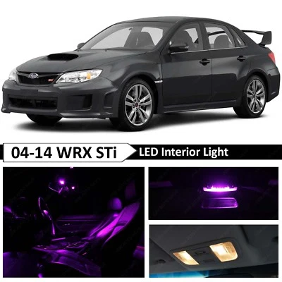 8x Kit Pacote de Luz LED Interior Roxa Ajuste 2004-2015 Subaru Impreza WRX STi - Imagem 1 de 4