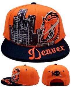 Denver New Leader Downtown Horse Head Broncos Orange Blue Era Snapback Hat Cap