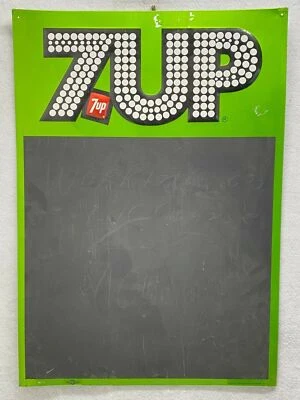 Letrero de pizarra publicitaria de hojalata vintage años 70 7 arriba "7Up The Uncola" No. 89 Stout Foto 1 de 4