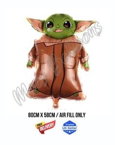 Star Wars Yoda Shaped Foil Balloon Kids Birthday Party Decor UK Seller - Picture 1 of 1