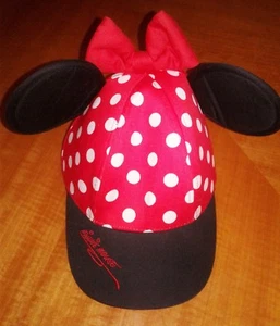 Baseballmütze Walt Disney World Minnie Mouse Ohren rot gepunktet Einheitsgröße Jugend  - Bild 1 von 7