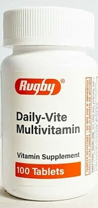Rugby Daily Vite Multi-Vitamin Supplement 100ct Tablets - Exp Date 07-2025 - Picture 1 of 3