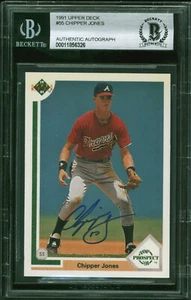 Braves Chipper Jones Authentic Signed 1991 Upper Deck #55 RC Card BAS Slabbed - Picture 1 of 2