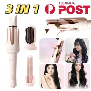 3 In 1 Interchangeable Ceramic Hair Auto Curling Iron Wand Hair Straightener Set - Picture 1 of 14