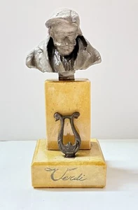 Antike Bronzeskulptur und Marmorsockel Giuseppe Verdi 19,5 cm - Bild 1 von 7