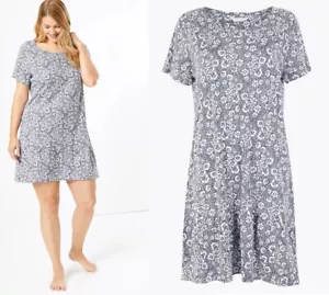 Ladies Short Sleeve Floral Print Nightshirt Nightdress Nighty 10 12 14 16 18 20 - Picture 1 of 13