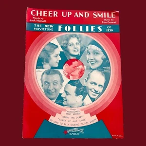 Cheer Up And Smile Sheet Music New Movie Tone Follies Harlow Meskill Conrad 1930 - Picture 1 of 4