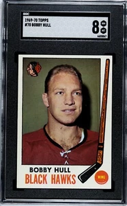 BOBBY HULL 1969-70 Topps #70 FRESH GRADE SGC 8 NEAR MINT MINT - NM MT - RARE 69 - Picture 1 of 2