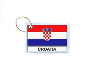 Porte cles cle clefs imprime double face drapeau HR croatie - Foto 1 di 1