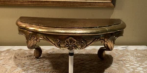 Vintage Burwood Faux Wood Gold Wall Shelf - #2625 - Picture 1 of 9