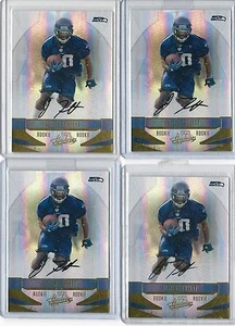 Playoff Absolute Memorabilia 2008 Justin Forsett RC lote automático de 4 quilates #/99 - Imagen 1 de 1