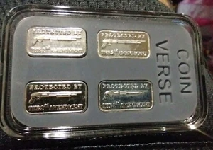 4er Set Schrotflinte geschützt durch 2nd Amendment 1 Gramm .999 Feinsilberbarren im Etui - Bild 1 von 5