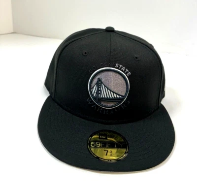 Golden State Warriors NBA NE Black Multi  Fitted Hat~Black - Image 1 of 4
