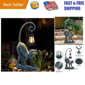 Unique Solar Lantern Monkey Statue - Lifelike Resin Garden Art Gift for Women - Picture 1 of 8