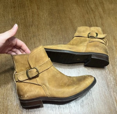 Russell & Bromley Mujer Cuero Botines Tostado Hebilla Correa Hecha en Italia 40 Foto 1 de 4