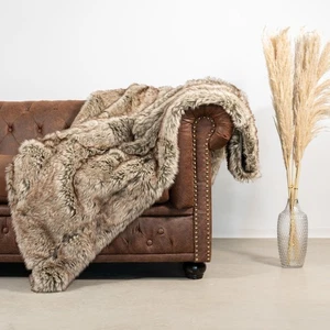 Felldecke luxuriöse Kuscheldecke flauschige Pelzdecke edle Couchdecke Überwurf - Bild 1 von 19