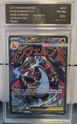 Mega Charizard X ex 023 MEG EN Promo Holo Graded Black EMERALD Pristine 10 LABEL - Image 1 of 4
