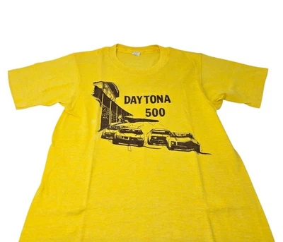 Camiseta Daytona 500 Años 80 Para Hombre Talla Pequeña Amarilla Puntada Única De Colección Rara  Foto 1 de 4
