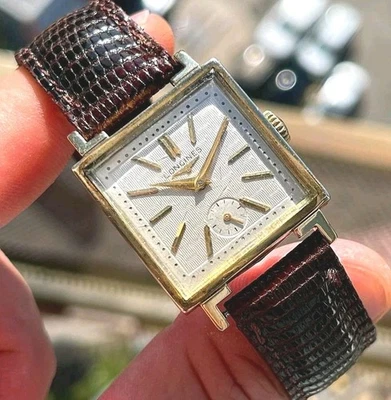 Vintage Longines ”Square” Manual Wind Cal. 9LT, Yellow Gold Filled 10K, 1955 - Image 1 of 4