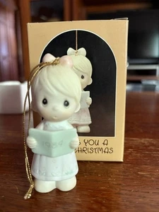 Precious Moments "Wishing You A Merry Christmas" Ornament, Dated 1984 w/ Box - Picture 1 of 2