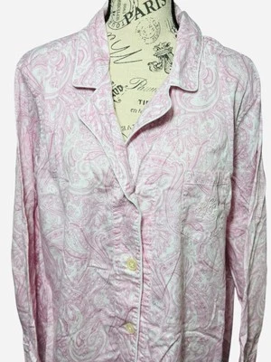 Ralph Lauren PINK PAISLEY Sleep Shirt Womens 2XL Logo PJs Gown Button Preppy - Image 1 of 4