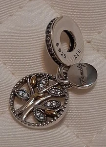 Original Pandora Family Heritage Dangle Charm 791728CZ Bicolor, 14K Gold, Neu - Bild 1 von 7