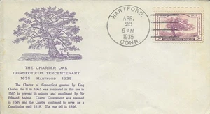 1935 FDC, #772, 3c Connecticut 300th, 1st Hartford Accident & Indem. Ins. P-33 - Picture 1 of 2